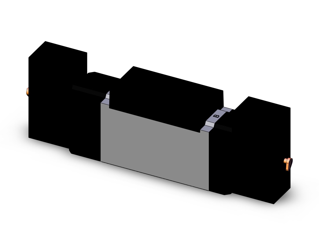 SMC VFR3500R-5FZC valve dbl plug-in base mount, VFR3000 SOL VALVE 4/5 PORT