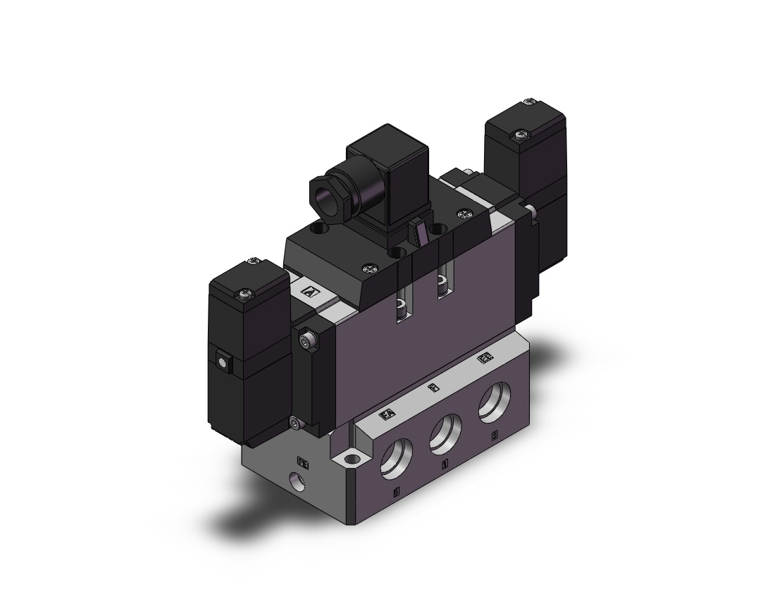 SMC VFR5310-4D-04 valve, dbl non plugin base mt, VFR5000 SOL VALVE 4/5 PORT