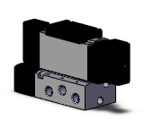 SMC VFS4300-5FZ-B03N valve dbl plug-in base mnt, VFS4000 SOL VALVE 4/5 PORT