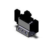 SMC VFS5210-3DZ-03T valve dbl non plugin base mt, VFS5000 SOL VALVE 4/5 PORT