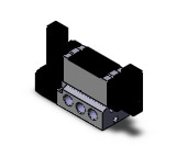 SMC VFS5300-3FA-04T valve dbl plugin base mount, VFS5000 SOL VALVE 4/5 PORT