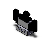 SMC VFS5310-5DZ-03T valve dbl non plugin base mt, VFS5000 SOL VALVE 4/5 PORT