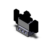 SMC VFS5410-3DZ-04T valve dbl non plugin base mt, VFS5000 SOL VALVE 4/5 PORT