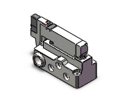 SMC VQ2100-5W1-02 valve, sgl sol, plug-in, VQ2 SOL VALVE 4 WAY