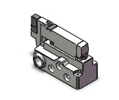 SMC VQ2101-3W1-02T valve, sgl sol, plug-in, ip65, VQ2 SOL VALVE 4 WAY