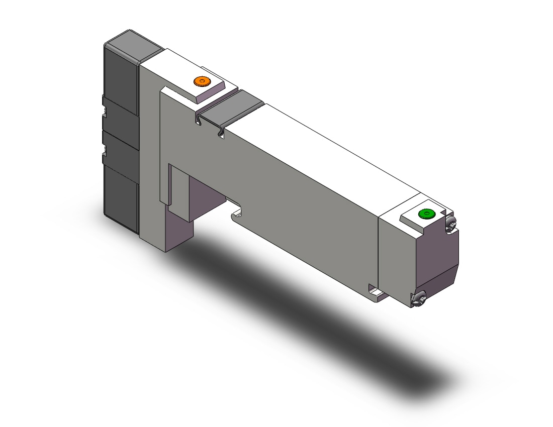 SMC VQ2200-11 valve, dbl sol, plug-in (ac), VQ2 SOL VALVE 4 WAY