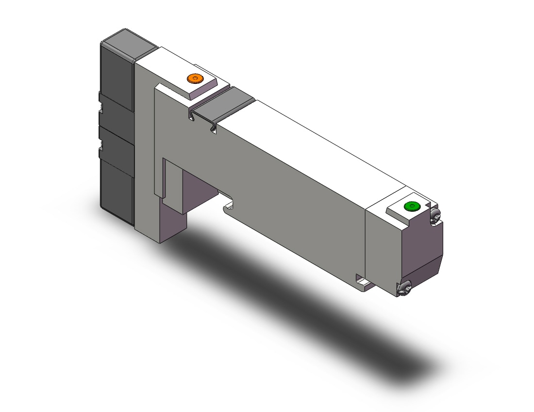 SMC VQ2200-31 valve, dbl sol, plug-in (ac), VQ2 SOL VALVE 4 WAY