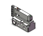 SMC VQ2200N-51-02N valve, dbl sol, plug-in (dc), VQ2 SOL VALVE 4 WAY