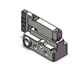 SMC VQ2201-31-02 alve, dbl sol, plug-in (ac), VQ2 SOL VALVE 4 WAY