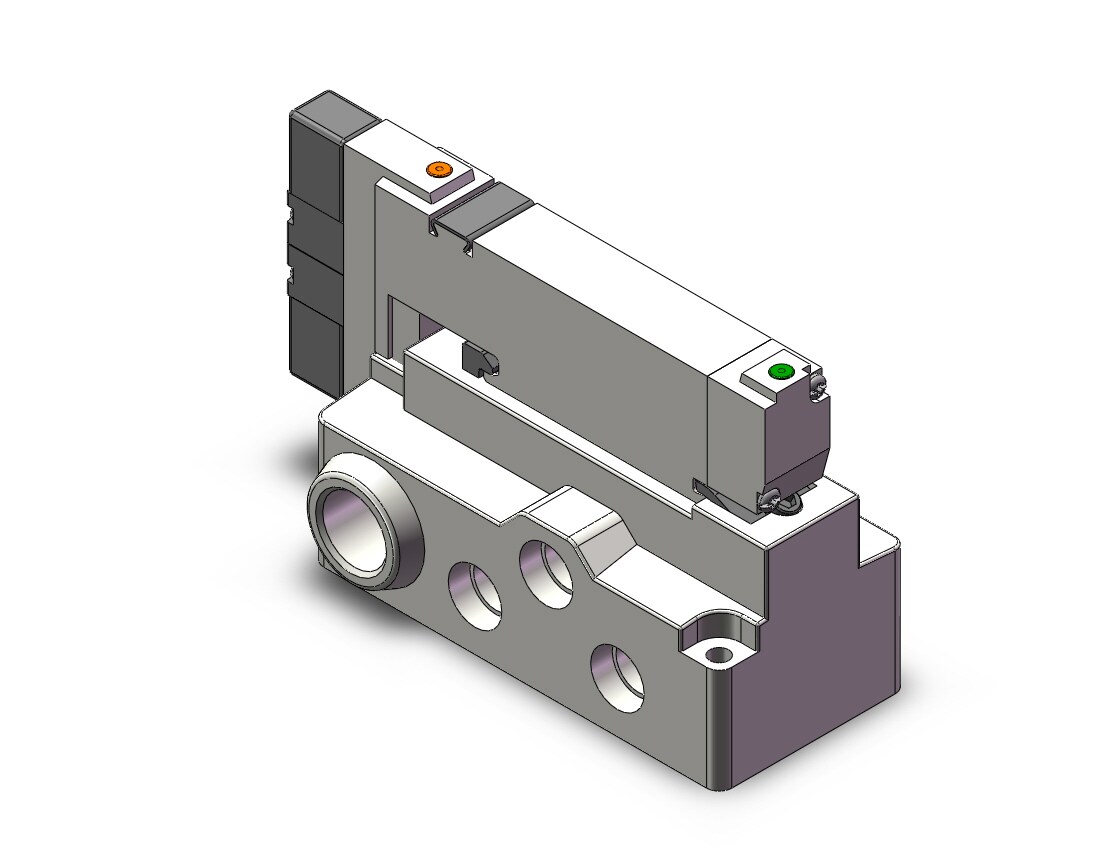 SMC VQ2300-51-02 valve, 3 position, plug-in(dc), VQ2 SOL VALVE 4 WAY