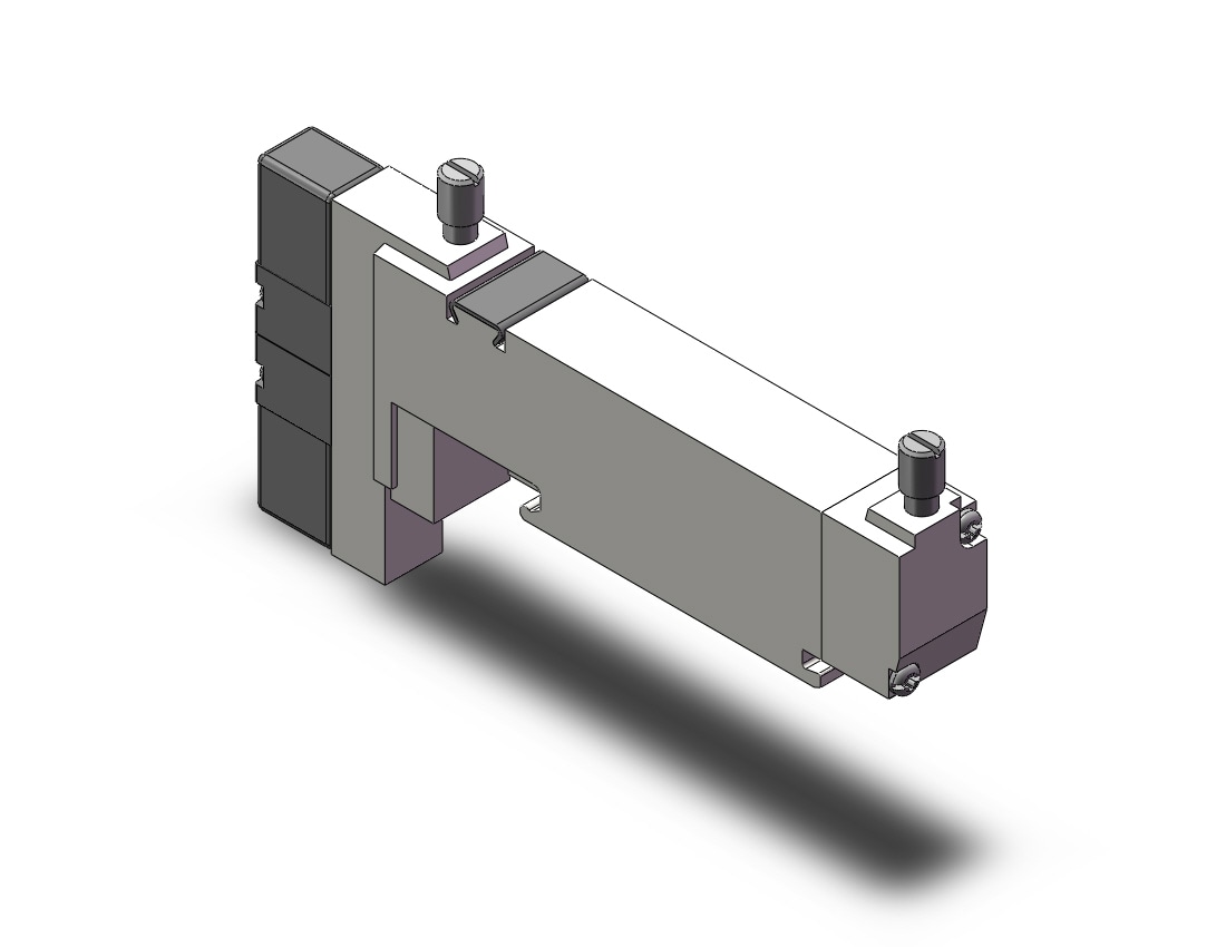 SMC VQ2300-5C1 valve, 3 position, plug-in(dc), VQ2 SOL VALVE 4 WAY