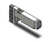 SMC VQ2300NR-51 valve, 3 position, plug-in(dc), VQ2 SOL VALVE 4 WAY