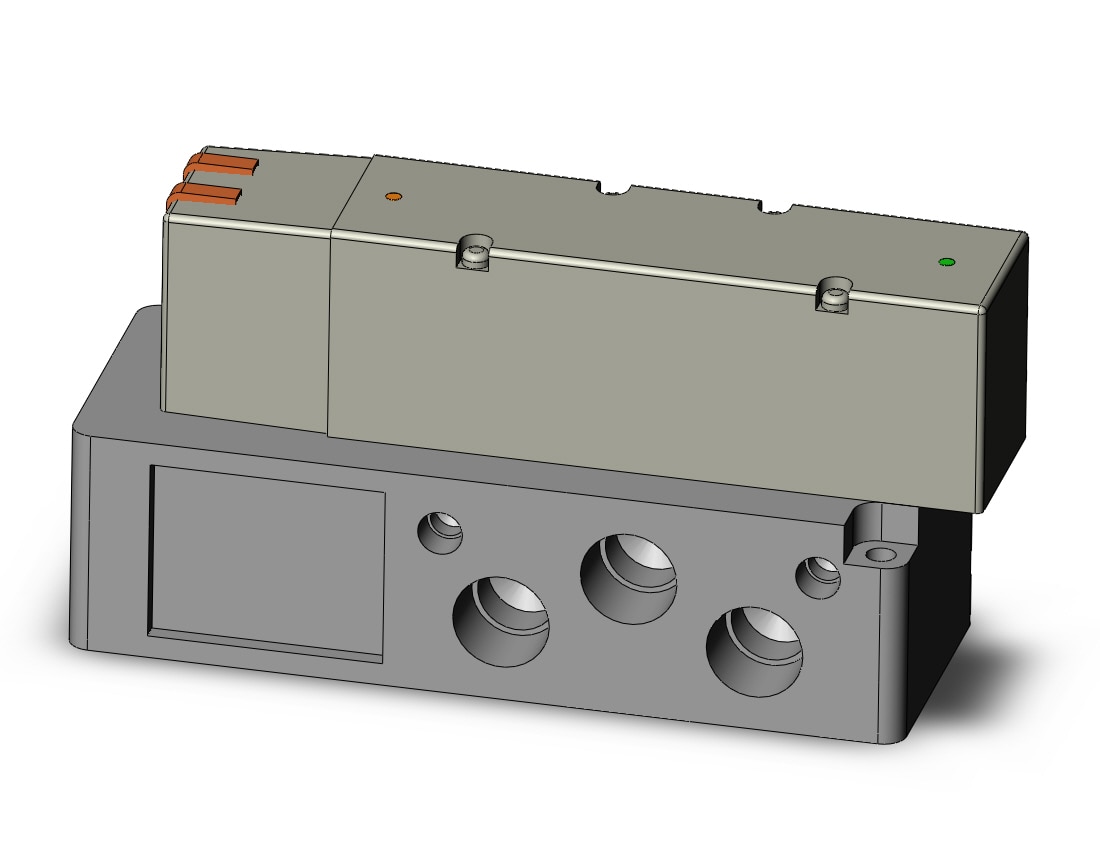 SMC VQ5200-5W1-04T valve, dbl sol, plug-in (dc), VQ5000 VALVE, SOL 5 PORT