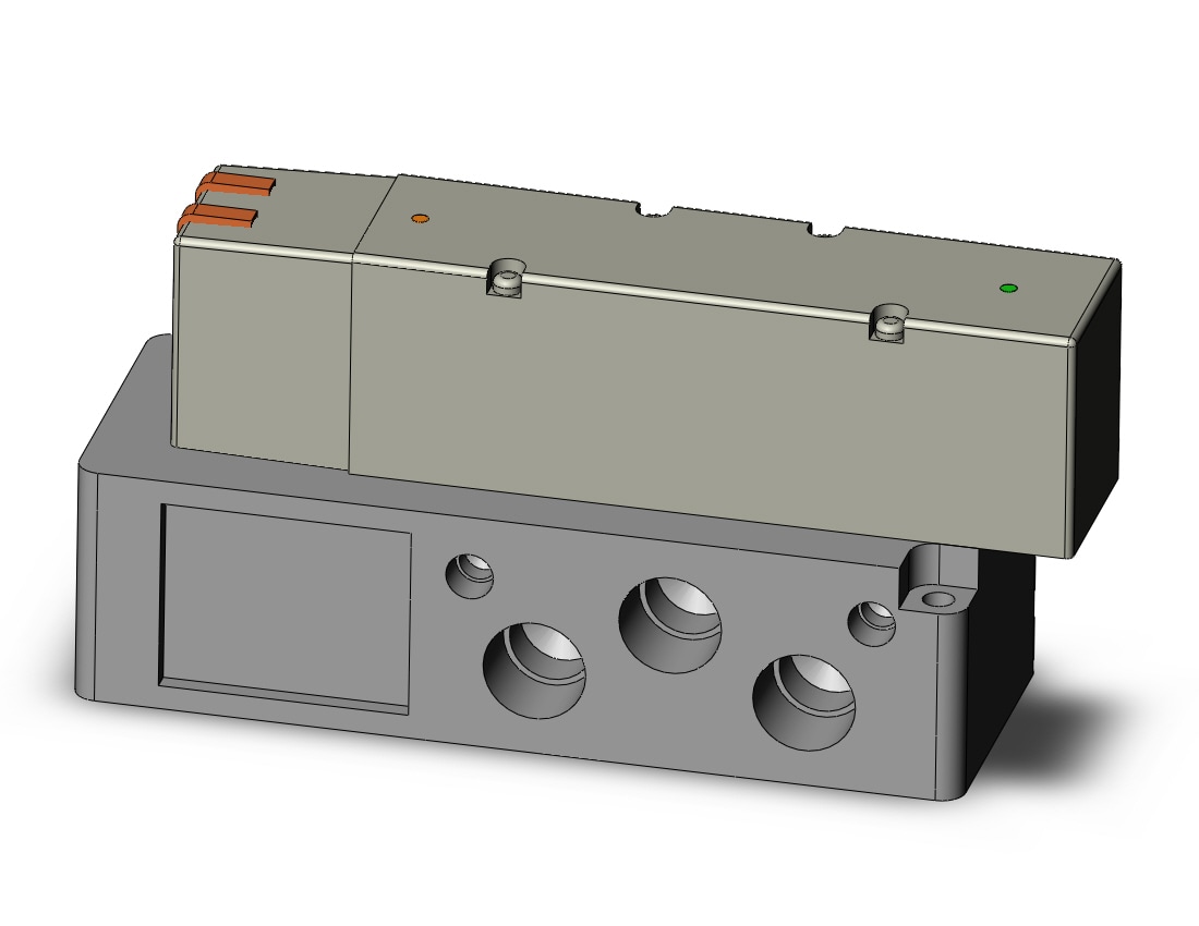 SMC VQ5300-51-04N valve, 3 position, plug-in(dc), VQ5000 VALVE, SOL 5 PORT