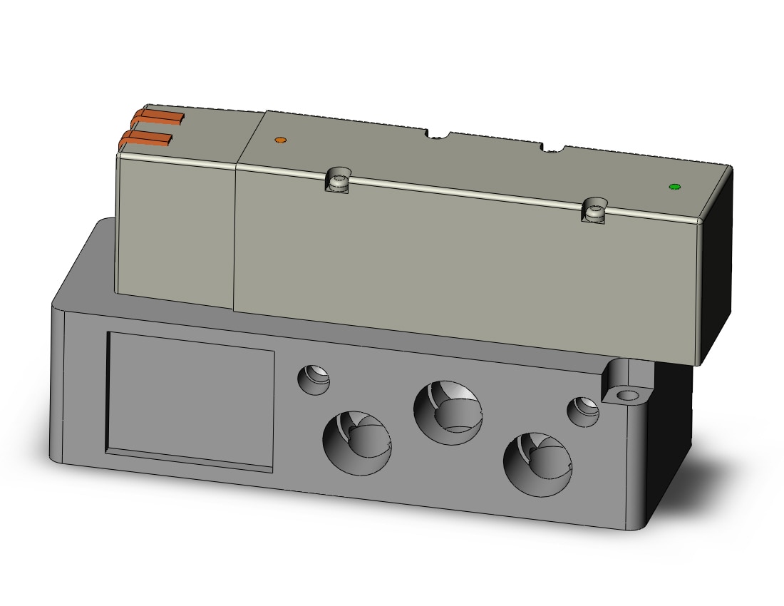 SMC VQ5301R-5W1-B04T valve, 3 position, plug-in(dc), VQ5000 VALVE, SOL 5 PORT