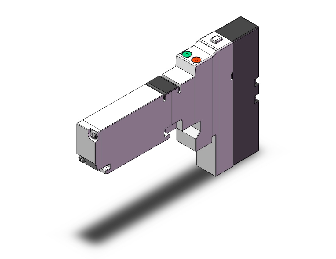 SMC VQC1200B-51 valve, sgl sol, plug-in, VQC1000 SOL VALVE 5-PORT