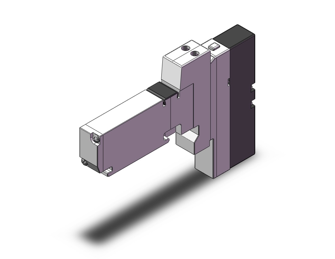 SMC VQC1201N-5D1 valve, dbl sol, plug-in, VQC1000 SOL VALVE 5-PORT