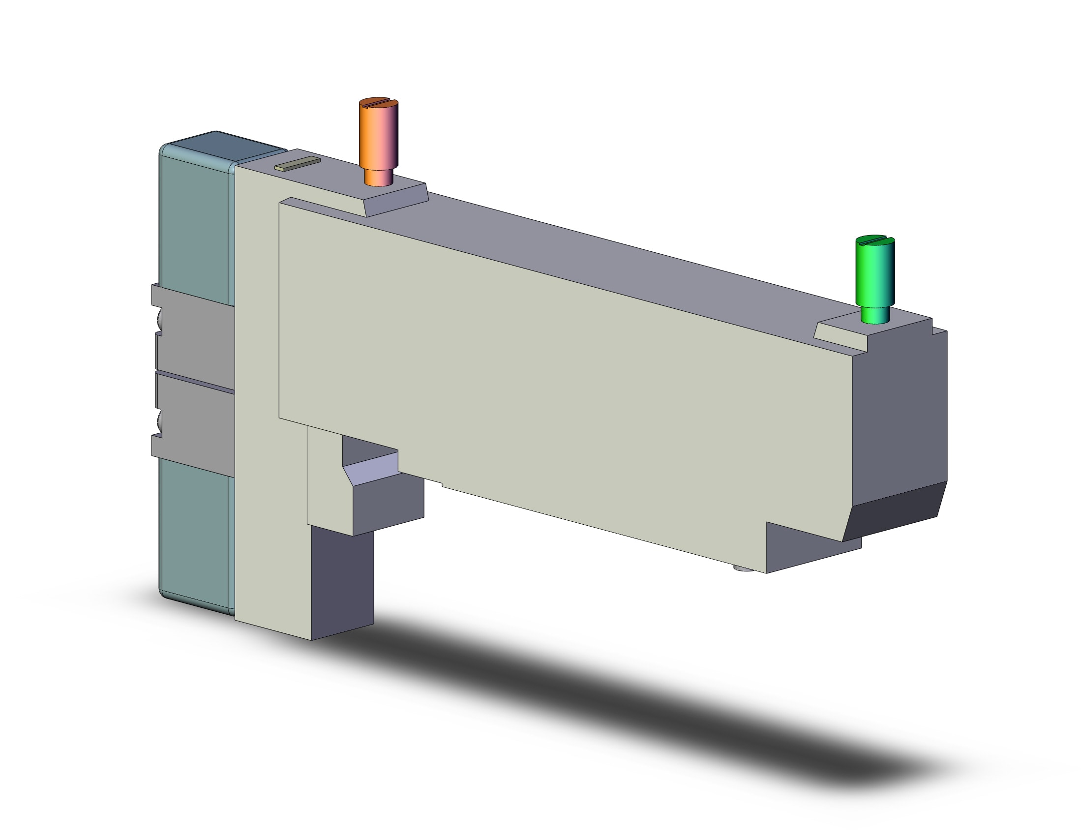 SMC VQC2200-5C1 valve, dbl sol, plug-in, VQC2000 SOL VALVE 5-PORT