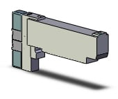 SMC VQC2201R-51 valve, dbl sol, plug-in, VQC2000 SOL VALVE 5-PORT