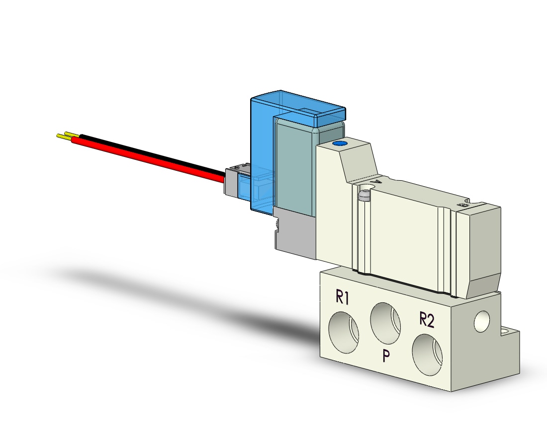 SMC VQZ1151-3L1-01 valve, base mount (ac), VQZ1000 VALVE, SOL 4/5-PORT