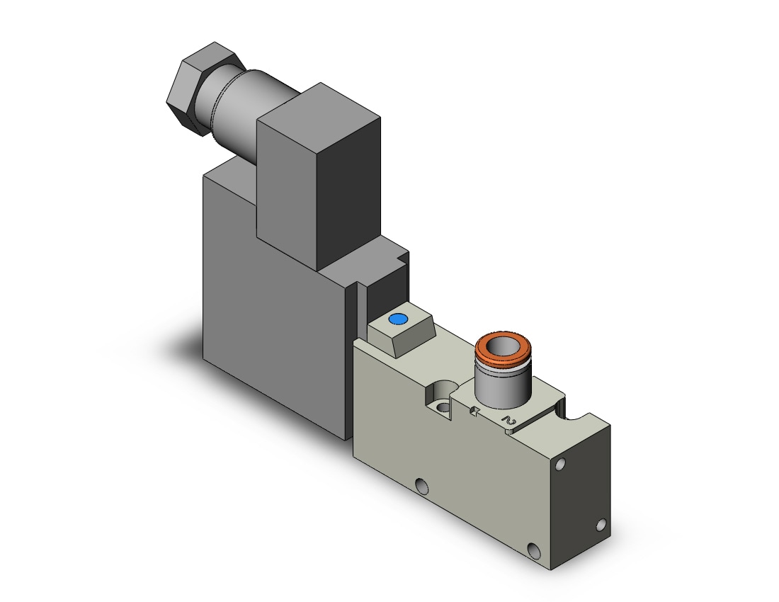 SMC VQZ212-1Y1-C6 valve, body ported, din (ac), VQZ200 VALVE, SOL 3-PORT***