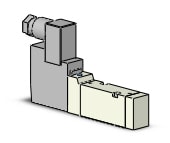 SMC VQZ2150-1YZ1 valve, base mount, din (ac), VQZ2000 VALVE, SOL 4/5-PORT***