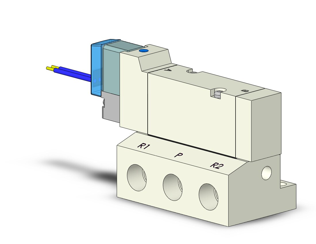 SMC VQZ2150-5G1-01 valve, base mount (dc), VQZ2000 VALVE, SOL 4/5-PORT