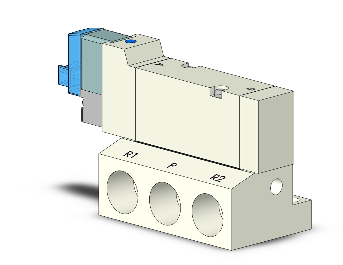 SMC VQZ2150-5LO1-02T-Q valve, base mount (dc), VQZ2000 VALVE, SOL 4/5-PORT