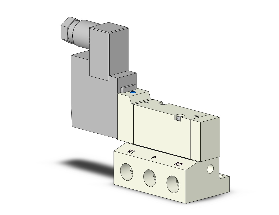 SMC VQZ2150B-5YZ1-01T valve, base mount, din (dc), VQZ2000 VALVE, SOL 4/5-PORT