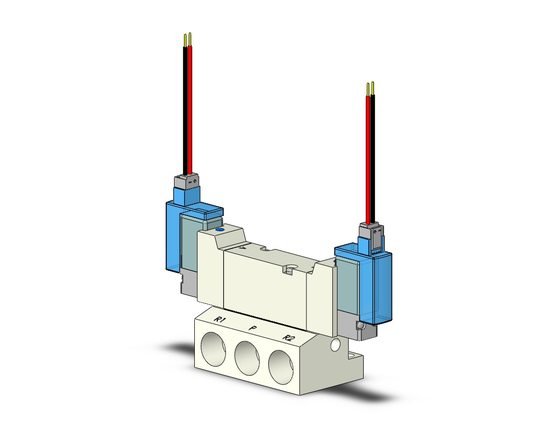 SMC VQZ2250-1M1-02 valve, base mount (ac), VQZ2000 VALVE, SOL 4/5-PORT