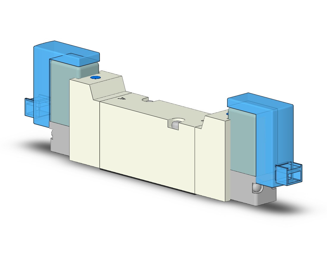 SMC VQZ2250-3LO1 valve, base mount (ac), VQZ2000 VALVE, SOL 4/5-PORT