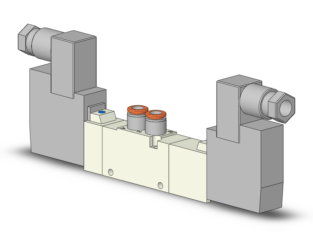 SMC VQZ2321-1Y1-C6 valve, body ported, din (ac), VQZ2000 VALVE, SOL 4/5-PORT