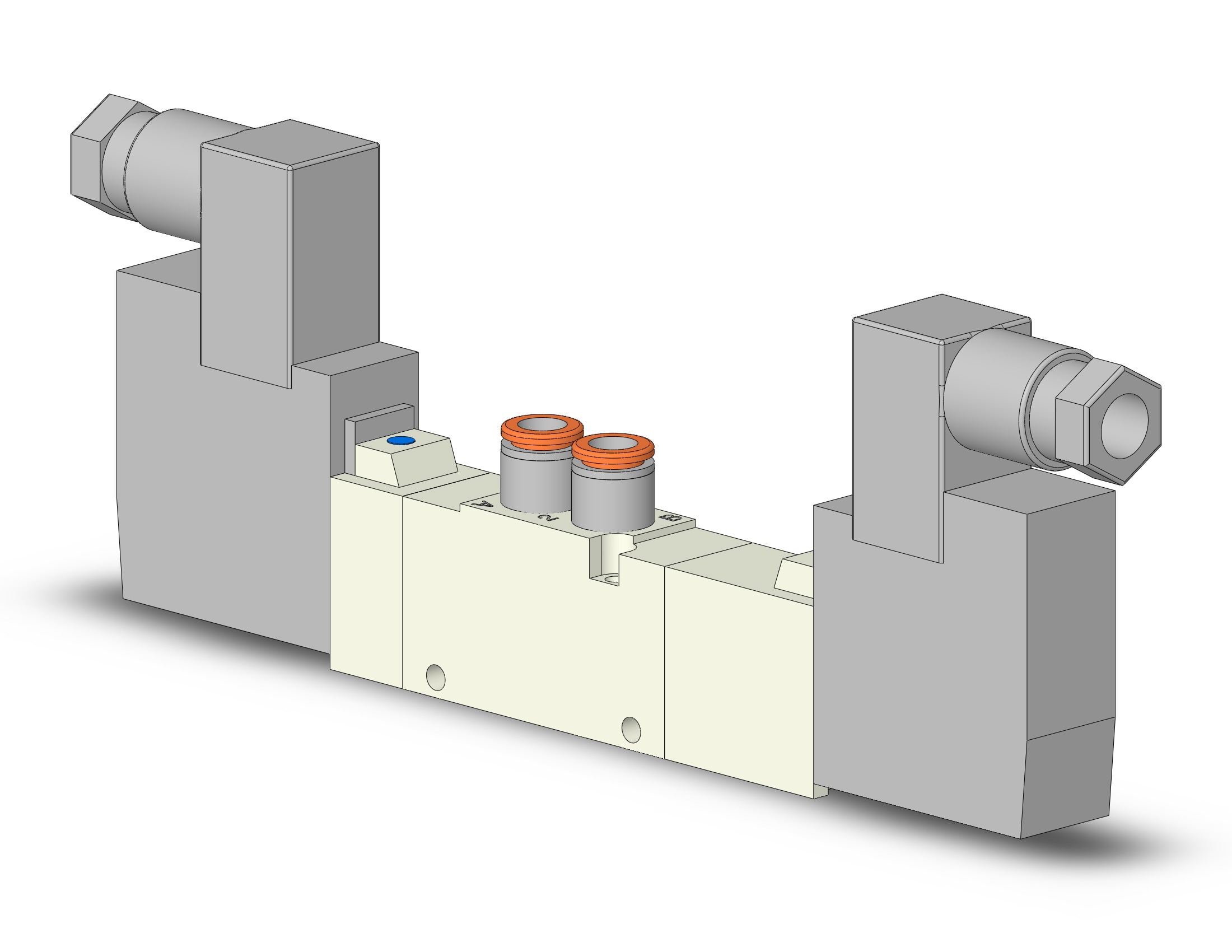 SMC VQZ2321-1YZ1-C6 valve, body ported, din (ac), VQZ2000 VALVE, SOL 4/5-PORT