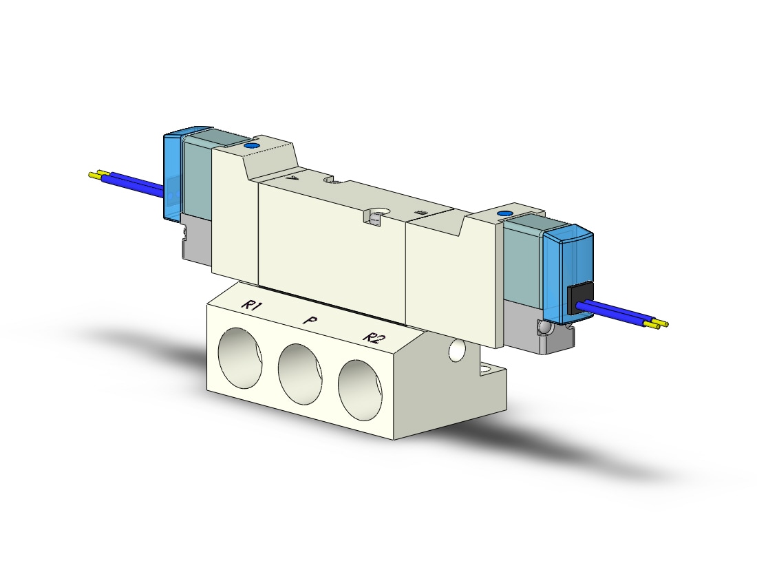 SMC VQZ2350B-5G1-02T valve, base mount (dc), VQZ2000 VALVE, SOL 4/5-PORT