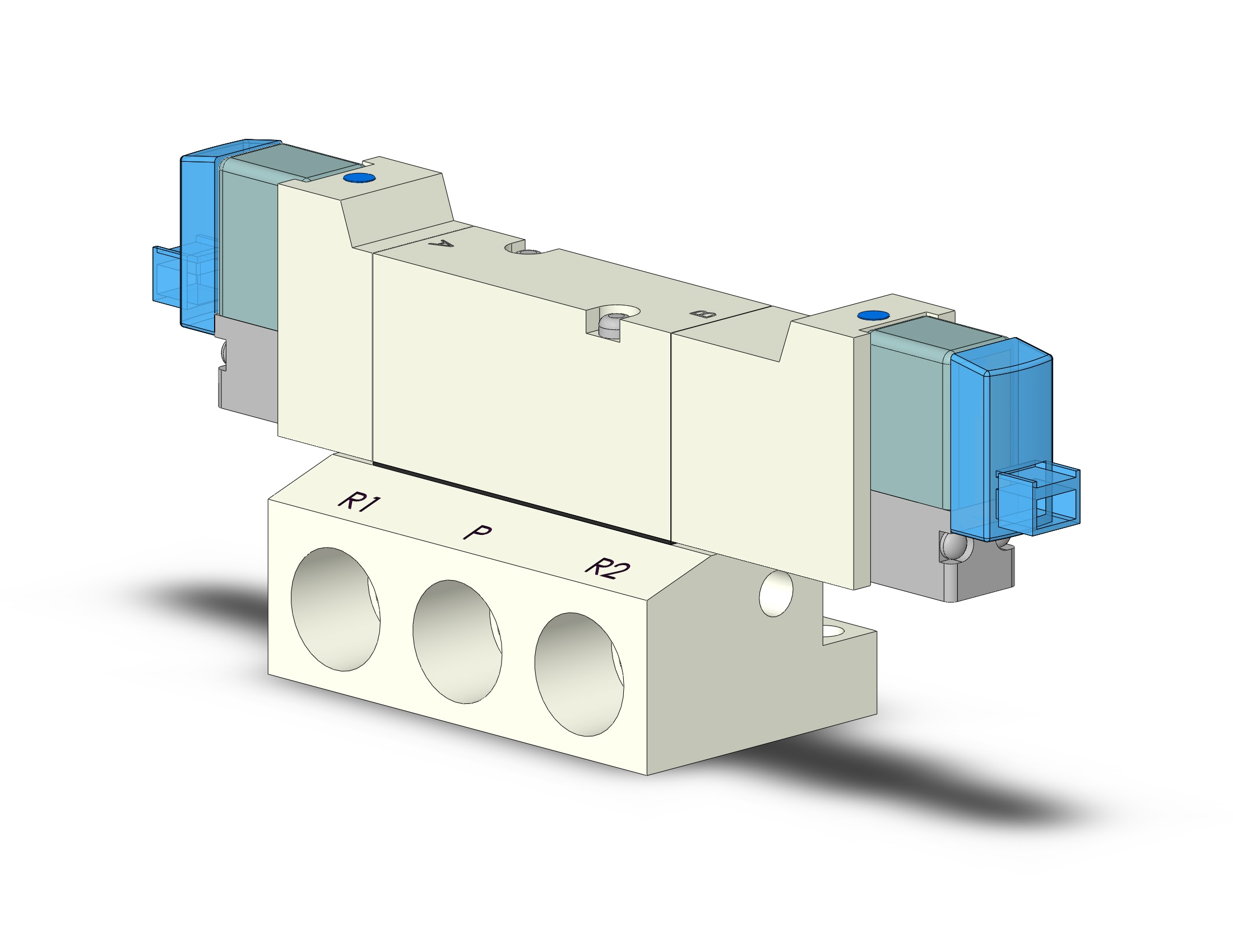 SMC VQZ2350KR-5LO1-02T-Q valve, base mount (dc), VQZ2000 VALVE, SOL 4/5-PORT