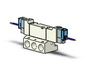 SMC VQZ2351-5G1-02T valve, base mount (dc), VQZ2000 VALVE, SOL 4/5-PORT