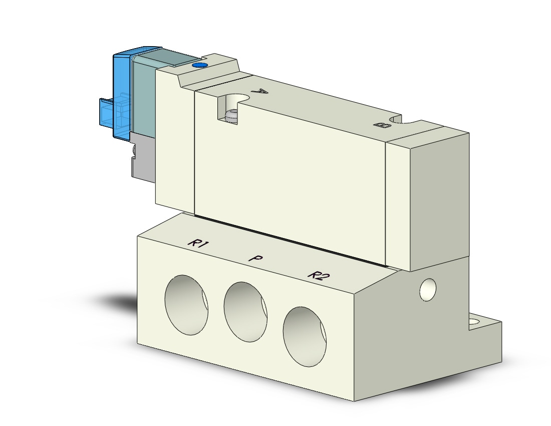 SMC VQZ3150KR-5LO1-02T valve, base mount (dc), VQZ3000 VALVE, SOL 4/5-PORT