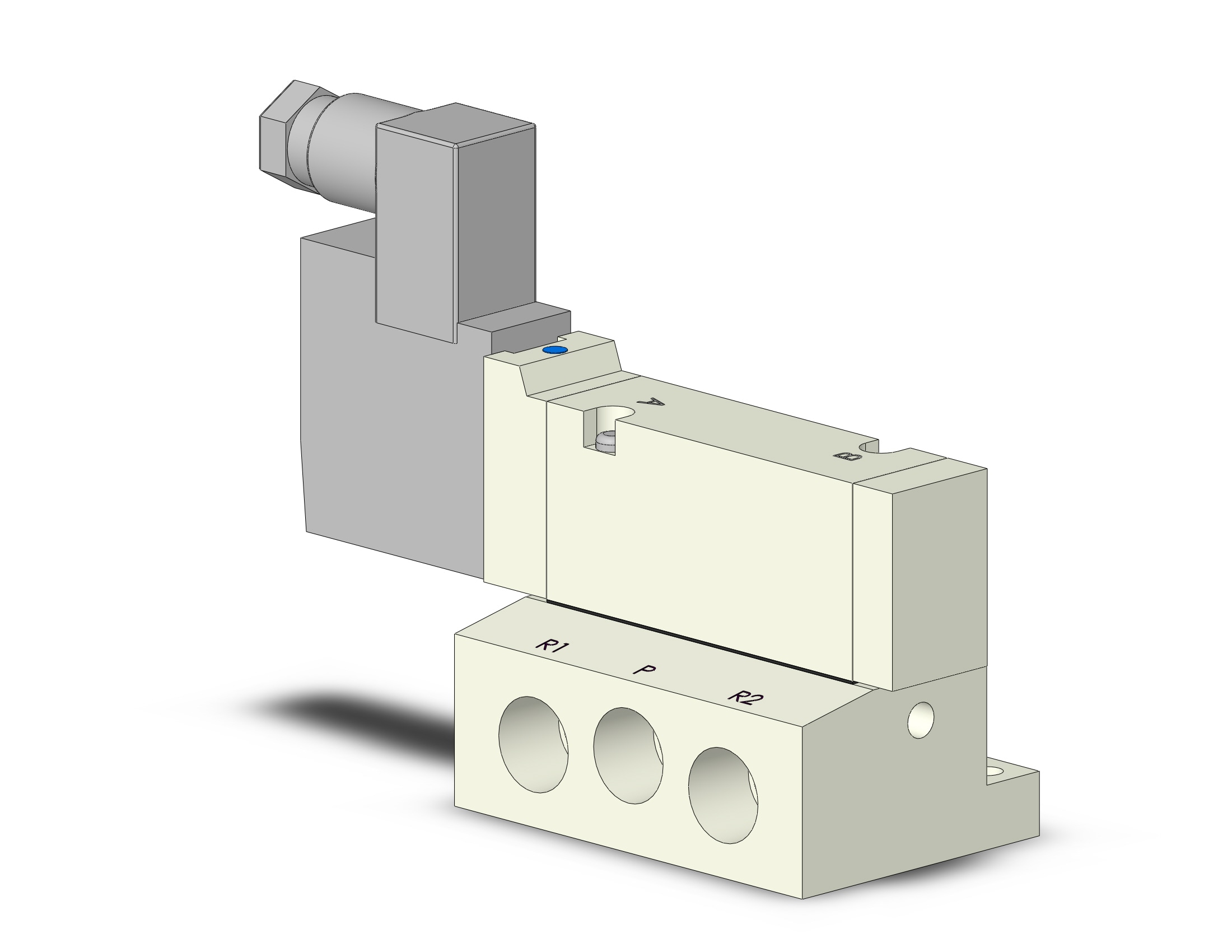 SMC VQZ3150R-5YZ1-02T-Q valve, base mount, din (dc), VQZ3000 VALVE, SOL 4/5-PORT