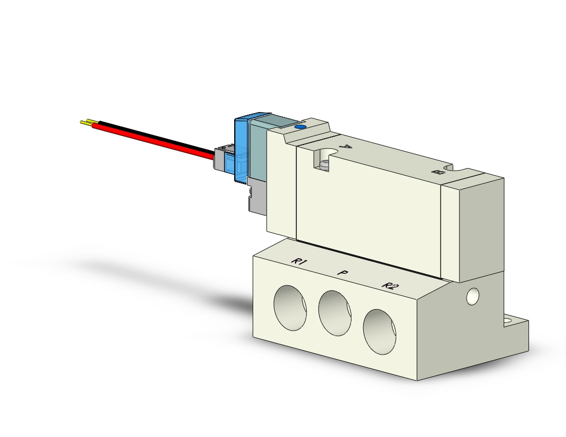 SMC VQZ3151-5L1-02-Q valve, base mount (dc), VQZ3000 VALVE, SOL 4/5-PORT