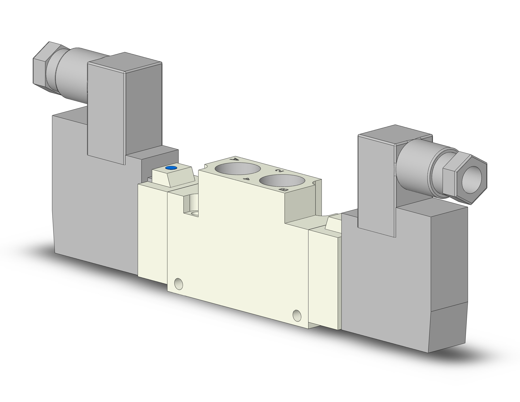 SMC VQZ3220B-5YZ1-02 valve, body ported, din (dc), VQZ3000 VALVE, SOL 4/5-PORT