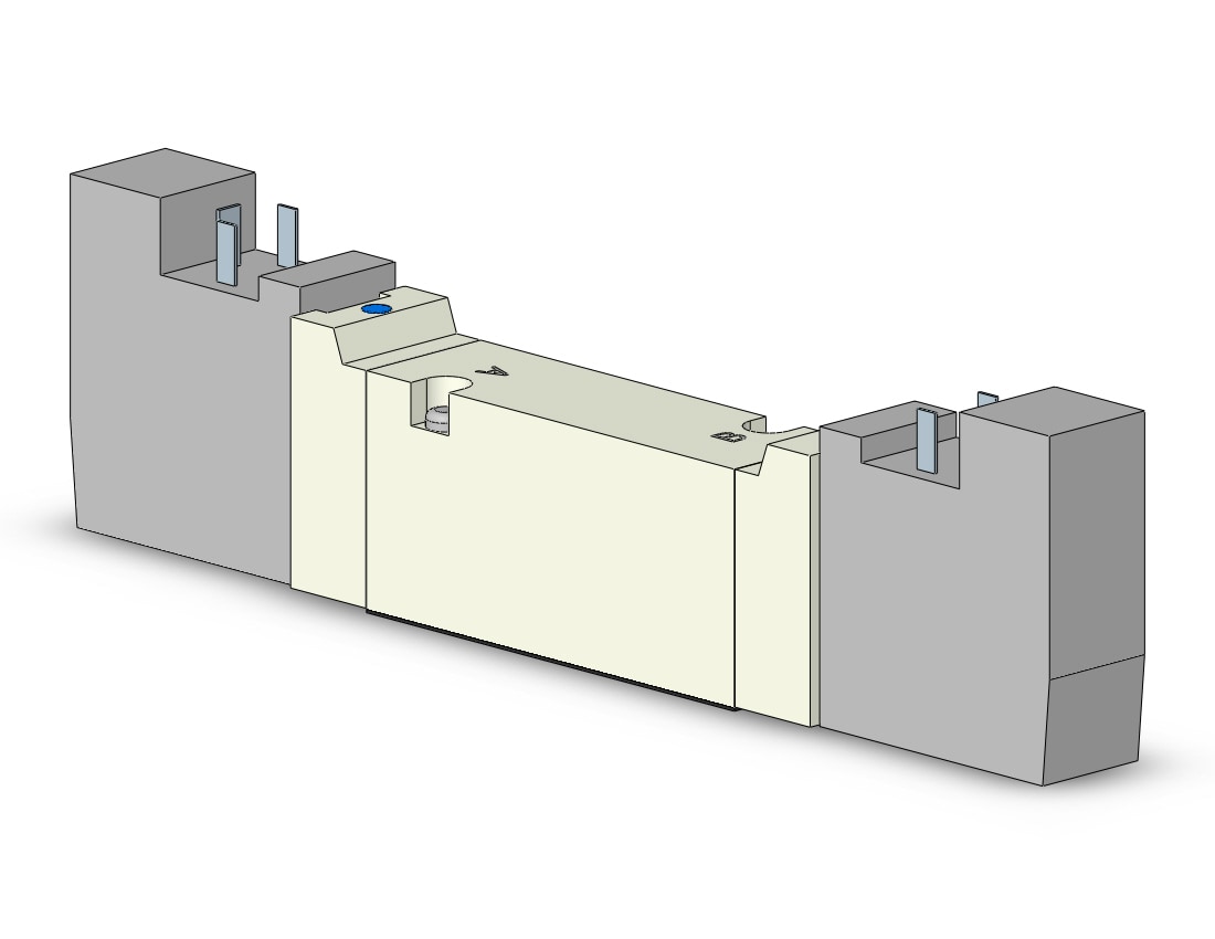 SMC VQZ3250-5YO1 valve, base mount, din (dc), VQZ3000 VALVE, SOL 4/5-PORT