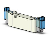 SMC VQZ3250B-5MOB1-Q valve, base mount (dc), VQZ3000 VALVE, SOL 4/5-PORT