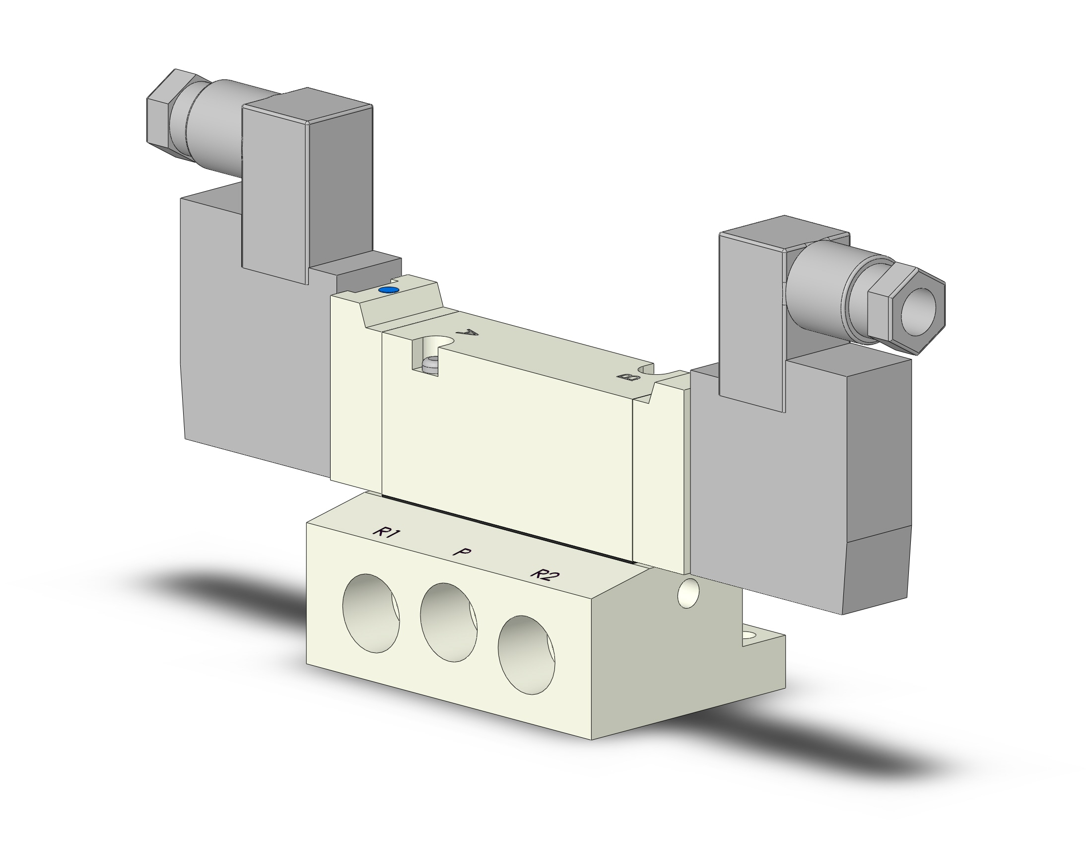 SMC VQZ3251-1YZ1-02 valve, base mount, din (ac), VQZ3000 VALVE, SOL 4/5-PORT