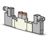 SMC VQZ3320-1YZ1-C10 valve, body ported, din (ac), VQZ3000 VALVE, SOL 4/5-PORT