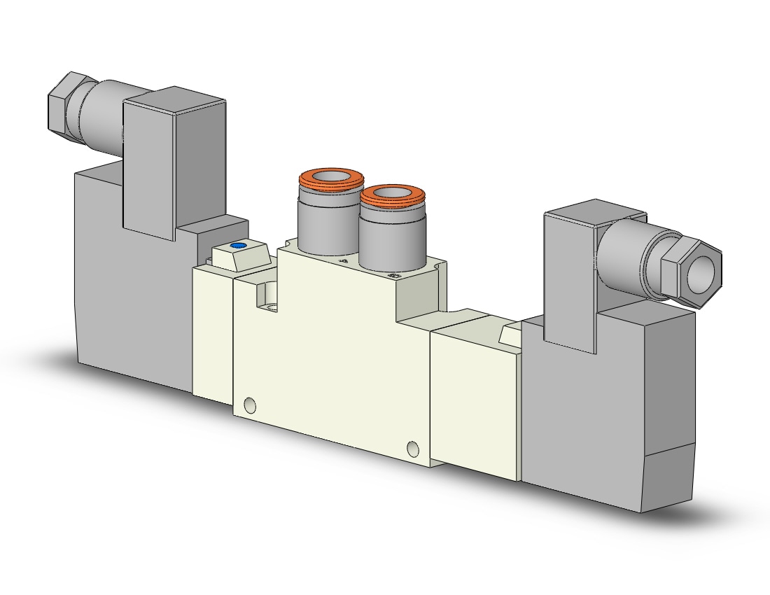 SMC VQZ3320-1YZ1-C8 valve, body ported, din (ac), VQZ3000 VALVE, SOL 4/5-PORT