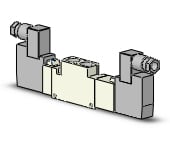 SMC VQZ3321R-5YZ1-02F valve, body ported, din (dc), VQZ3000 VALVE, SOL 4/5-PORT