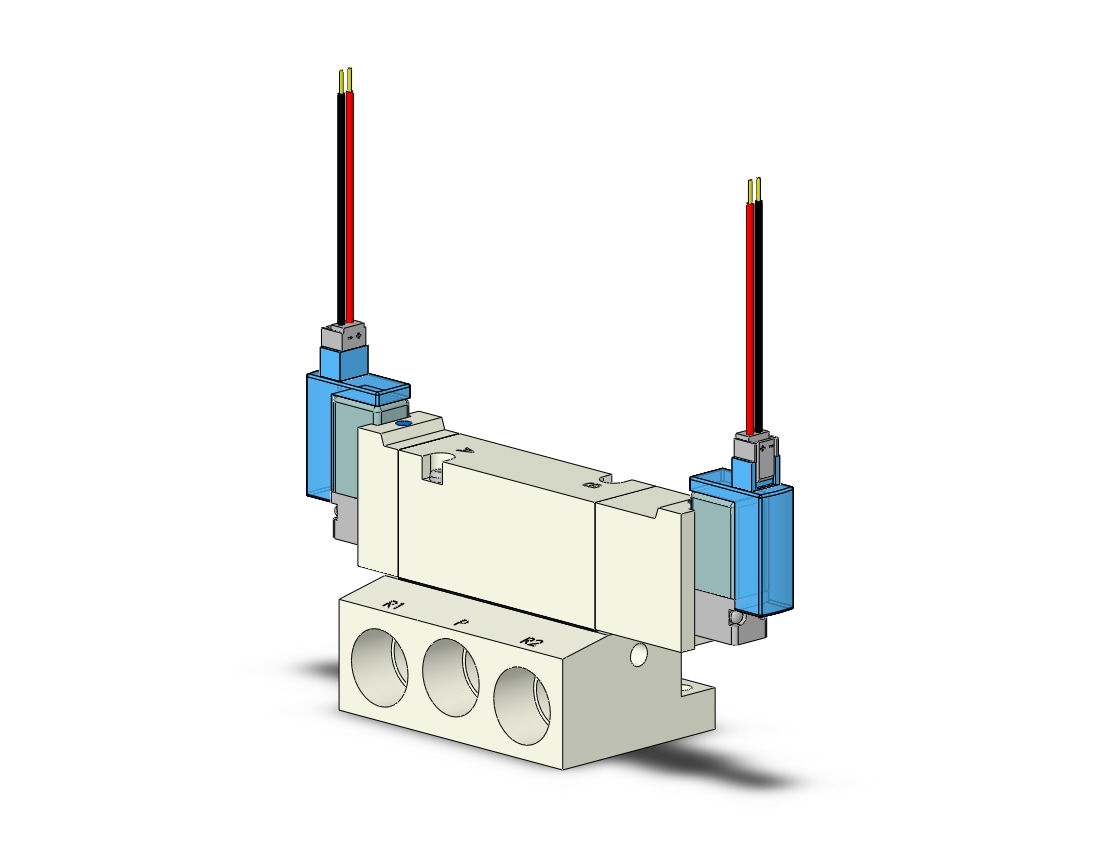 SMC VQZ3351-3M1-03 valve, base mount (ac), VQZ3000 VALVE, SOL 4/5-PORT