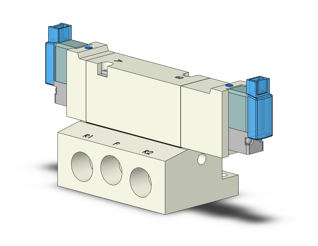 SMC VQZ3351-5MO1-02 valve, base mount (dc), VQZ3000 VALVE, SOL 4/5-PORT