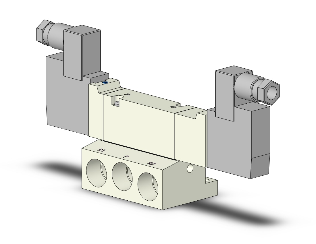 SMC VQZ3351B-5YZBW1-03T-Q valve, base mount, ip65 (dc), VQZ3000 VALVE, SOL 4/5-PORT