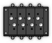 SMC VV2CC1-0800C4 mfld, color chg valve, VV2C* MANIFOLD VC 2-PORT